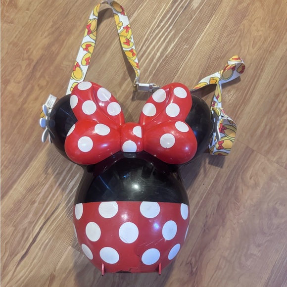 Disney Parks 2019 Minnie Mouse 90th Anniversary Balloon Popcorn Bucket Red Polka - Picture 1 of 4